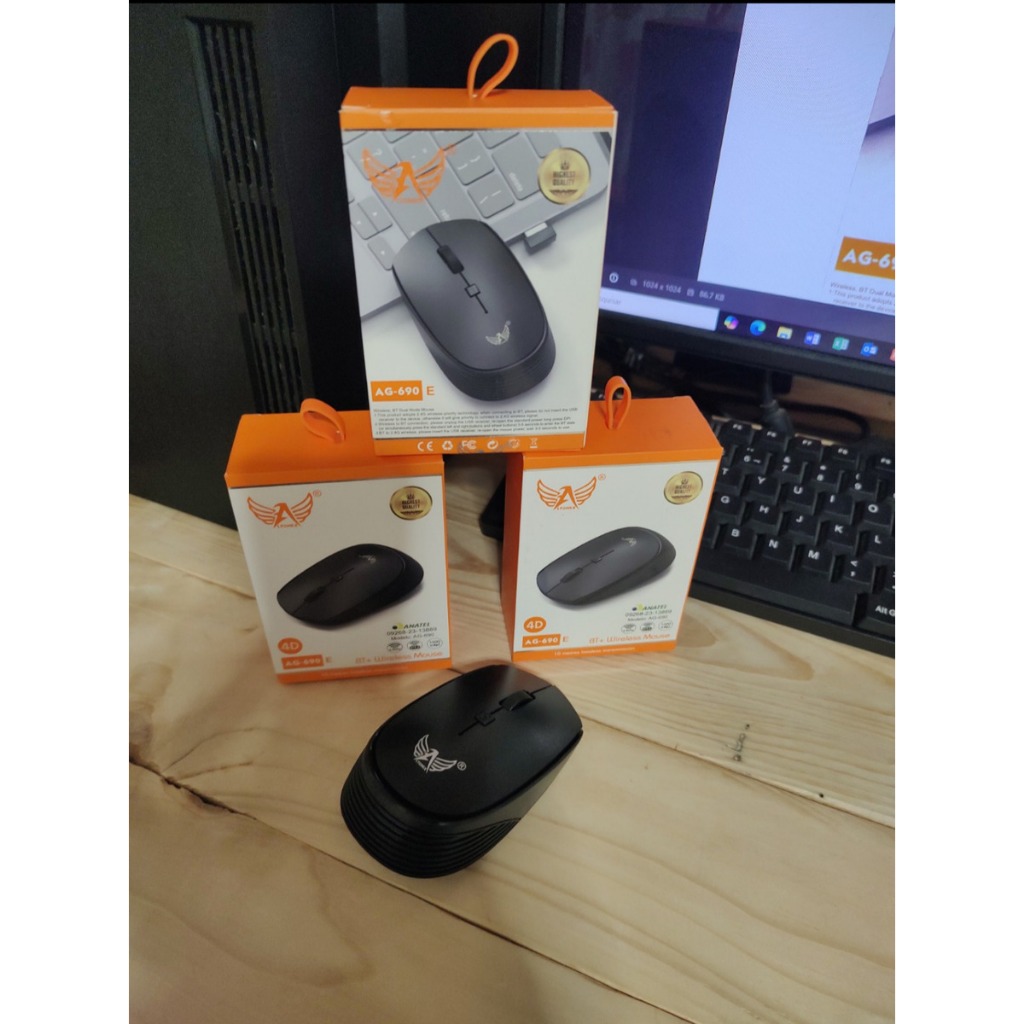 Mouse Sem Fio 2.4g.bt5.0 + Wireless Ag-690 E Preto  clip-icon  Mouse Sem Fio 2.4g.bt5.0 + Wireless Ag-690 E Preto  Mouse – foto na Shopee Brasil