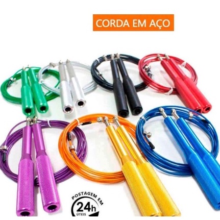 Preto/Prata Corda Pular Aço Profissional Crossfit 3M Rolamento Speed,Corda De Pular Academia – foto na Shopee Brasil