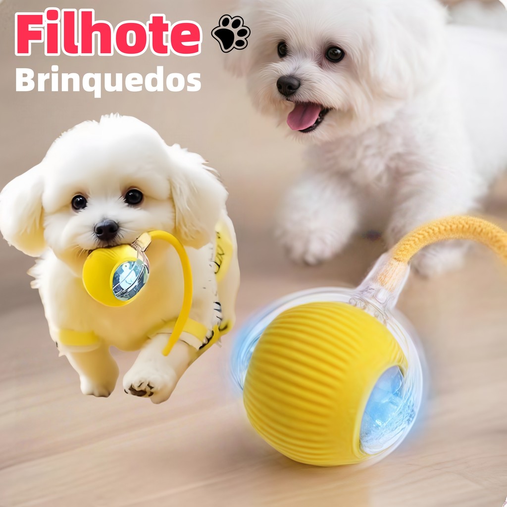 Bola de rolamento automática, brinquedo interativo para filhotes, treinamento elétrico para cães – foto na Shopee Brasil