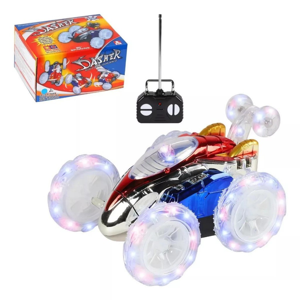 Carrinho Controle Remoto Carro Maluco Gira 360º Com Luzes Led – foto na Shopee Brasil