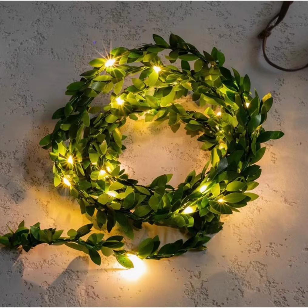 Cordão De Leds Folhas Artificiais Decorativas Luminária Luzes Led 2m 20 Leds/10m 100 Leds – foto na Shopee Brasil