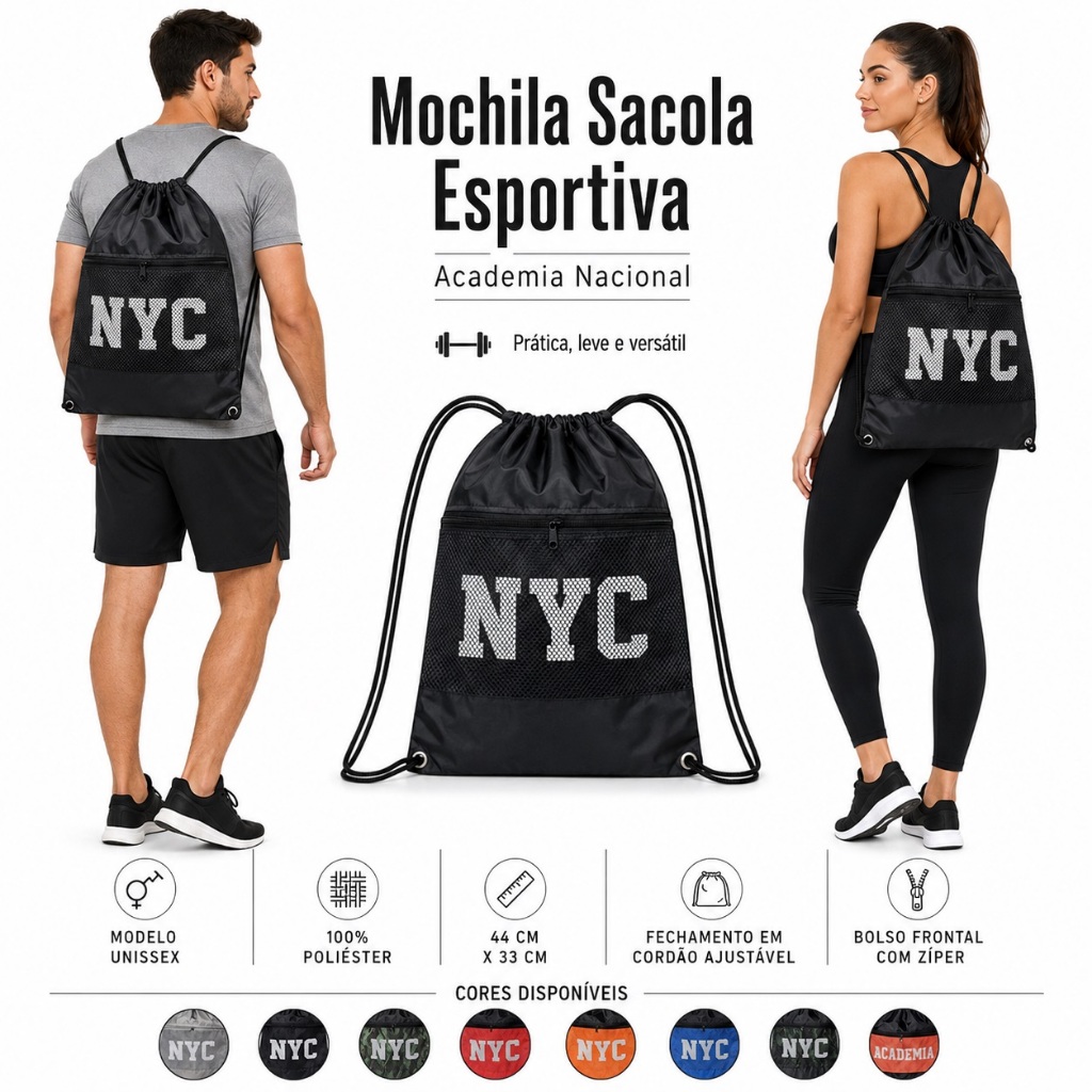 Mochila Sacola Esportiva Academia Gym Ciclismo Leve Resistente Unissex-Mochila Sacola Esportiva – foto na Shopee Brasil