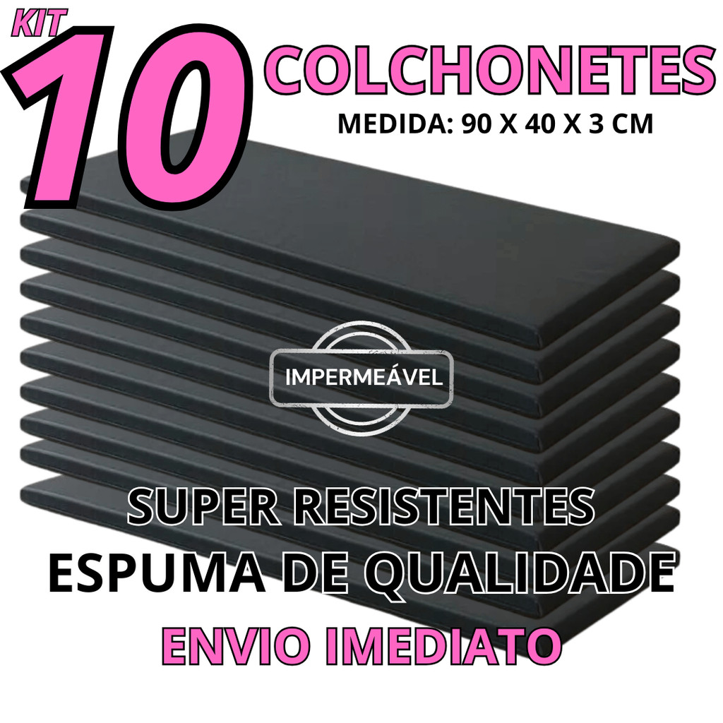 Colchonete kit Premium Impermeável 90 x 40 x 03 D23 - Para Academias - Yoga - Atividades Físicas – foto na Shopee Brasil
