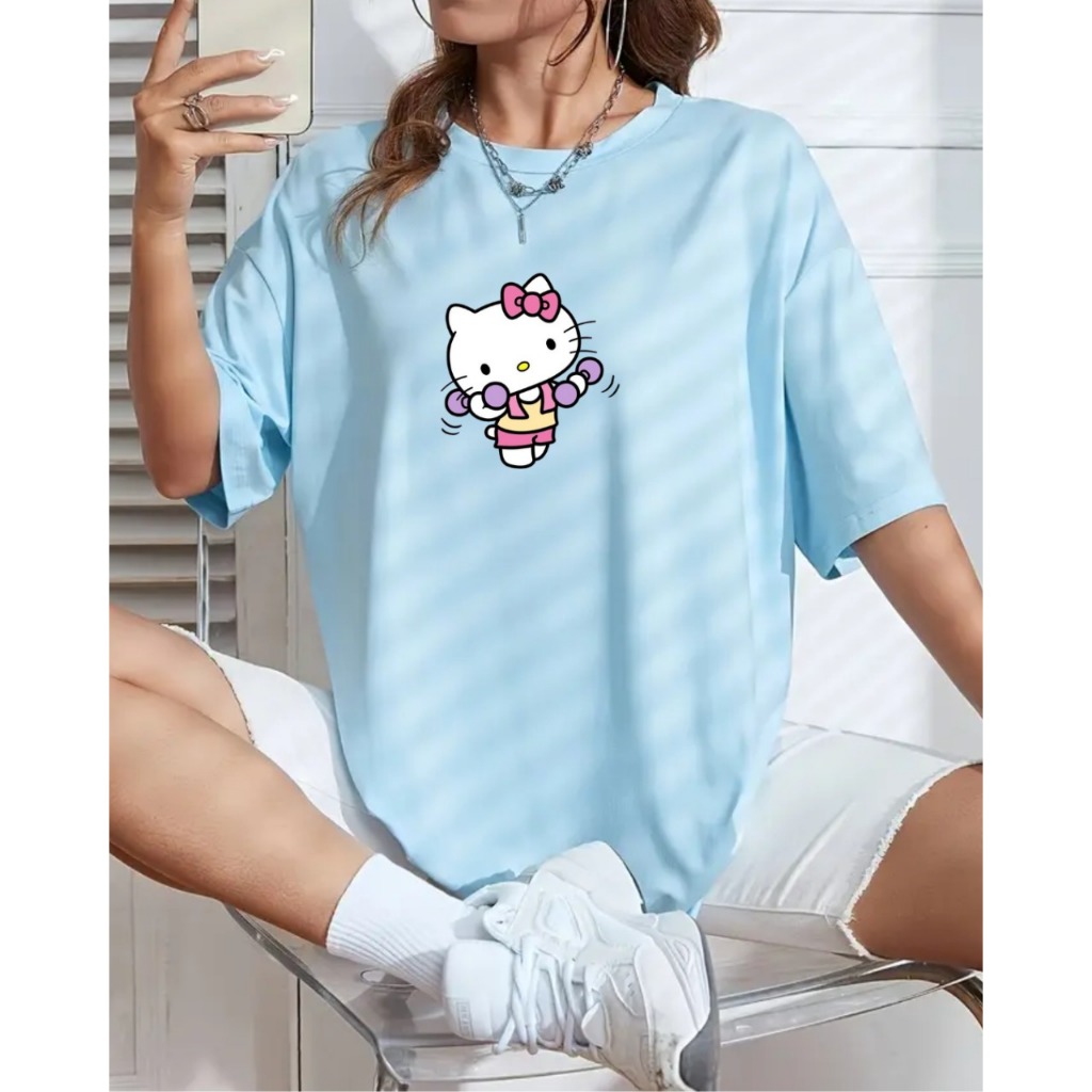 Camiseta Academia Hello Kitty Camiseta Treino Camisa De Treinar Camiseta Basica Camiseta Algodao Camiseta Moda Blusao – foto na Shopee Brasil