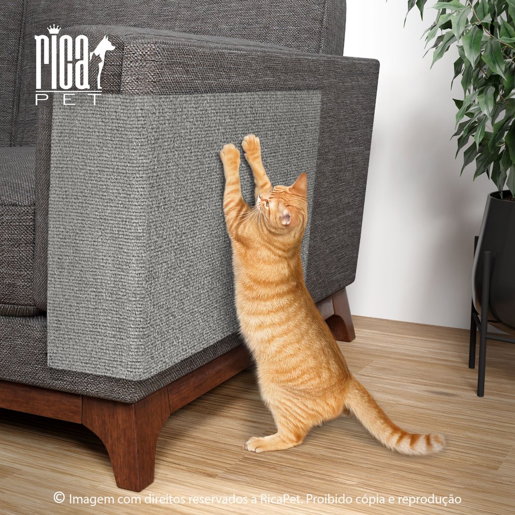 Arranhador Adesivo para Gato Protetor para Sofá e Cama Box - Carpete Premium – foto na Shopee Brasil