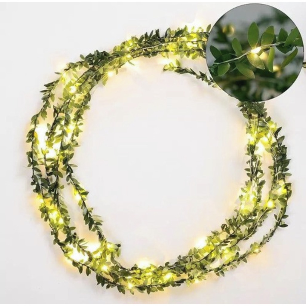Cordão De Leds Folhas Artificiais Decorativas Luminária Luzes Led 2m 20 Leds/10m 100Leds – foto na Shopee Brasil