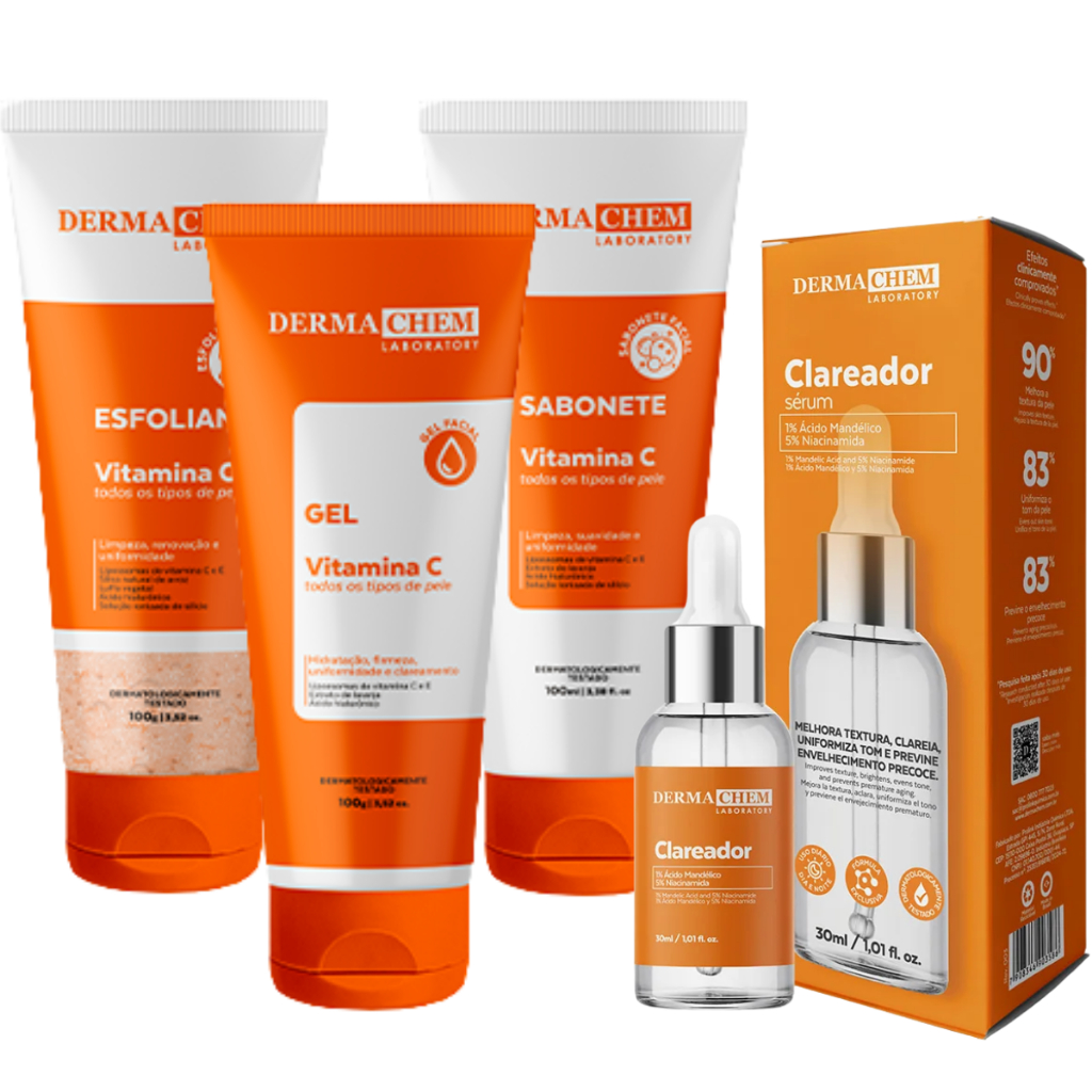 Kit skin care melasma vitamina c cuidado facial limpeza de pele clareador de manchas – foto na Shopee Brasil