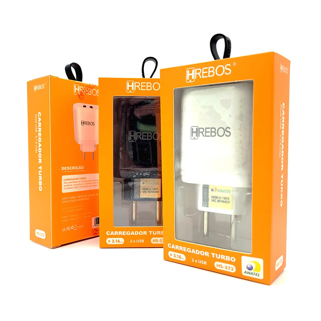Kit 10pcs Carregador 3.1 Carregador Para V8 Carregador Para Iphone Carregador Tipo-C 2 Usb Carga Rápida HREBOS TURBO – foto na Shopee Brasil