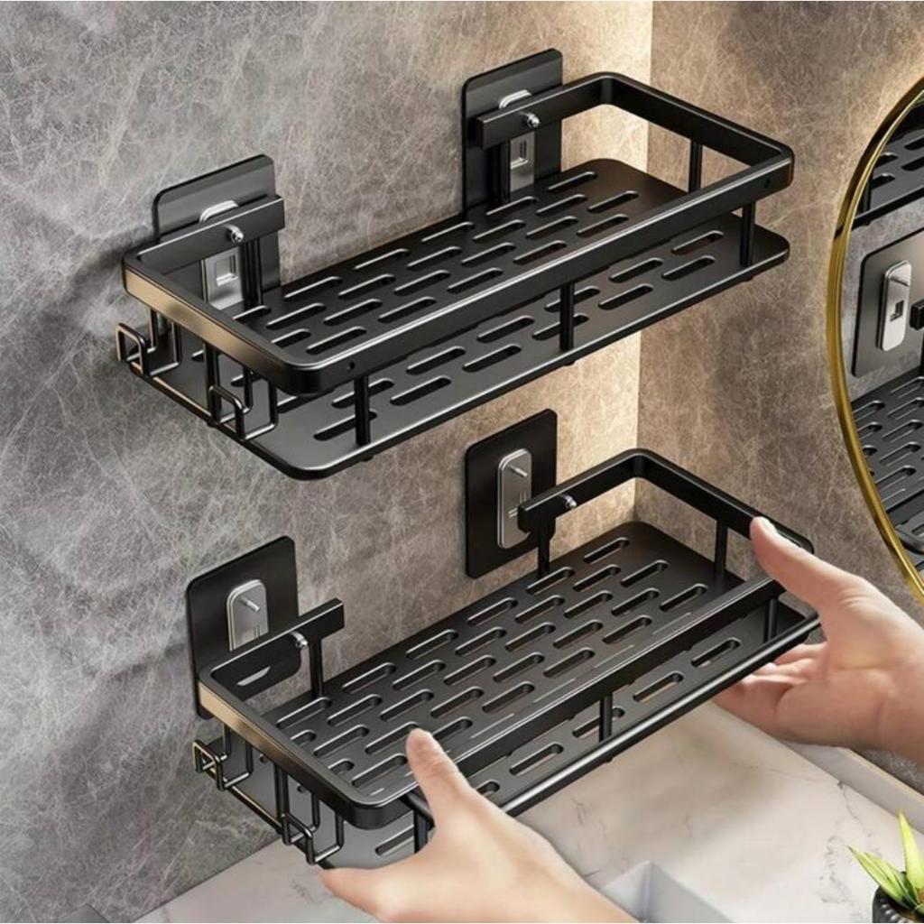Suporte prateleira Shampoo Sabonete Banheiro Adesivo Parede Box Luxo Cor Preto – foto na Shopee Brasil