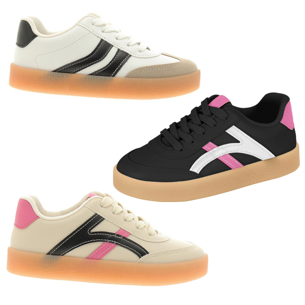 Tênis casual menina molekinha, tenis escolar, tênis casual plataforma tenis infantil solado mais grosso flatform – foto na Shopee Brasil