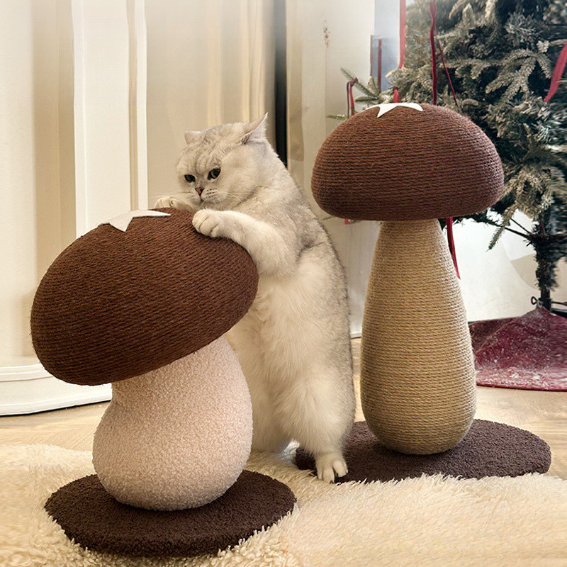 Arranhador para gatos em formato de cogumelo, poste arranhador para gatos, arranhador para gatos de sisal – foto na Shopee Brasil