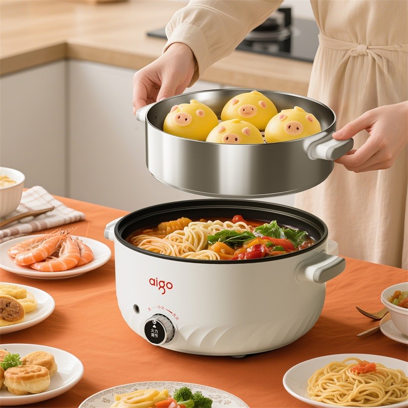 Panela quente elétrica Patriot multifuncional panela quente elétrica doméstica panela integrada 220V panela elétrica – foto na Shopee Brasil