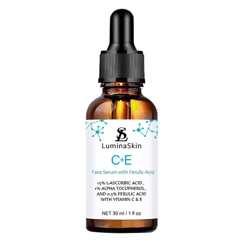 Essência Facial de Vitamina C, Sérum de Vitamina C com Ácido Ferúlico, Vitaminas para Mulheres, Sérum de Vitamina E e Ác – foto na Shopee Brasil