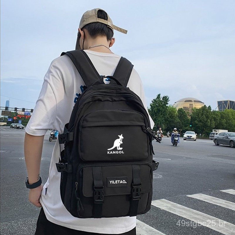 Mochila Kangaroo para homens e mulheres, mochila esportiva para estudantes do ensino fundamental e médio, mochila escola – foto na Shopee Brasil