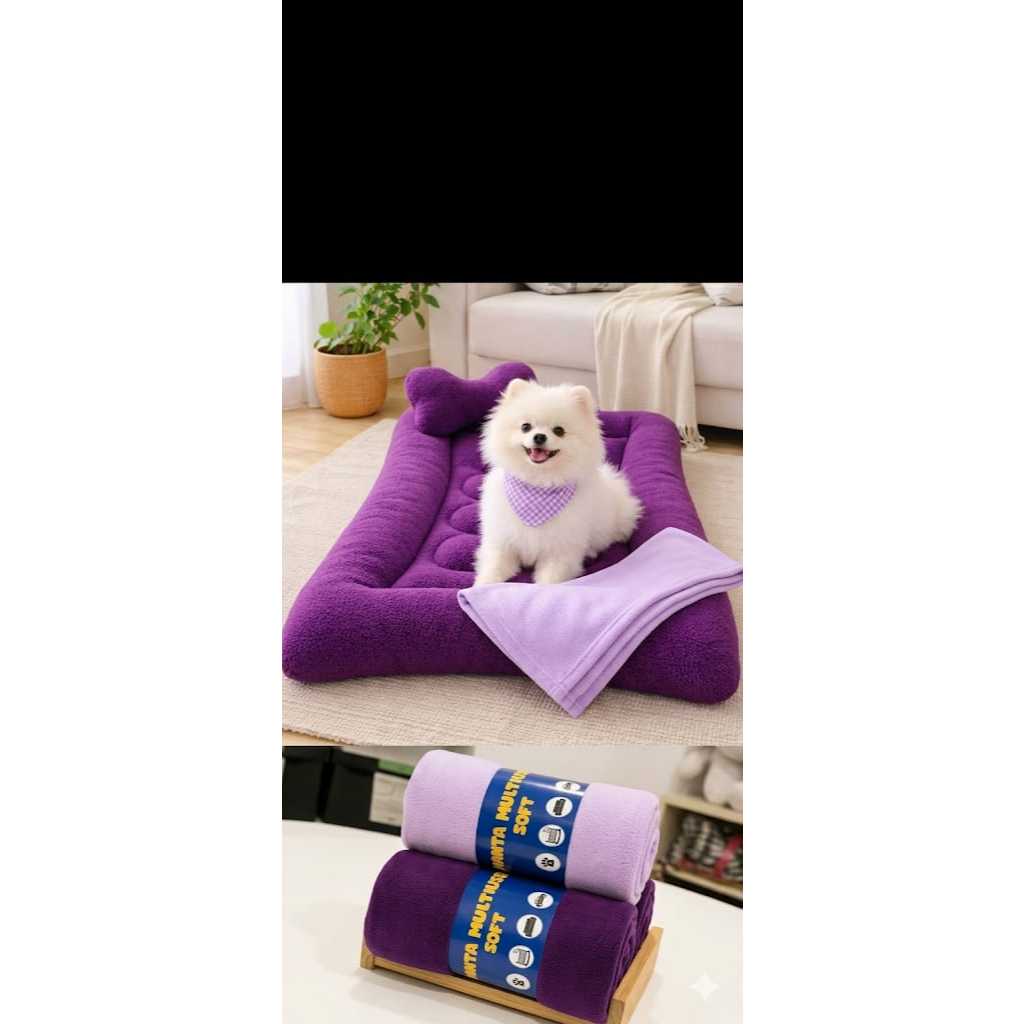 cama pet colchonete pet mais manta pet kit manta mais cama pet – foto na Shopee Brasil