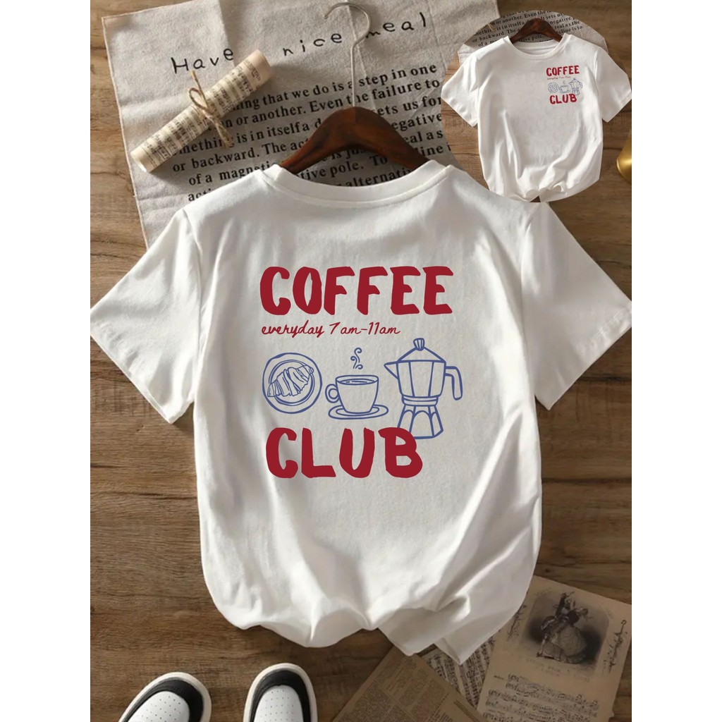 Camiseta feminina casual camiseta coffee club camiseta café estampada camiseta unissex café camiseta café camiseta – foto na Shopee Brasil
