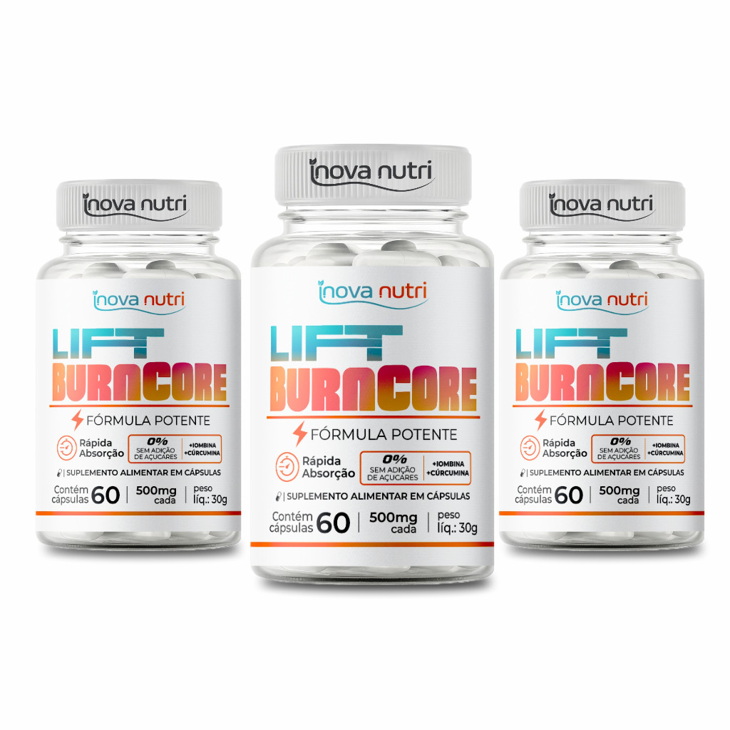 Pack com 3x Lift Burn Core 60 Capsulas - Suplemento Formula Premium - Absorção Rapido - Suplemento Burncore – foto na Shopee Brasil