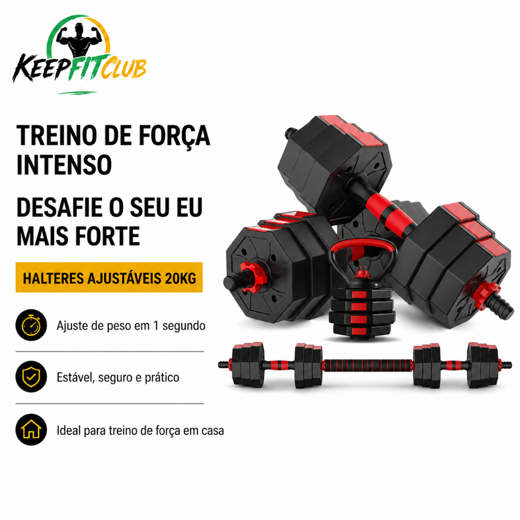 Keepfitclub Halteres de musculação 10kg Kit Halteres Barras Kettlebell Peso Musculação 6 em 1 halteres – foto na Shopee Brasil