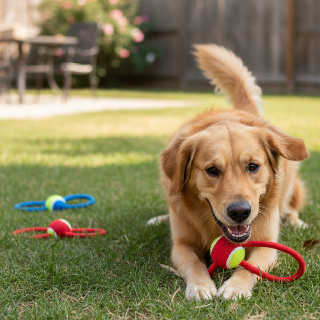 Brinquedo para Cachorro/ Brinquedo Pet / Brinquedo de corda com Bola Infinito  para Cachorro – foto na Shopee Brasil