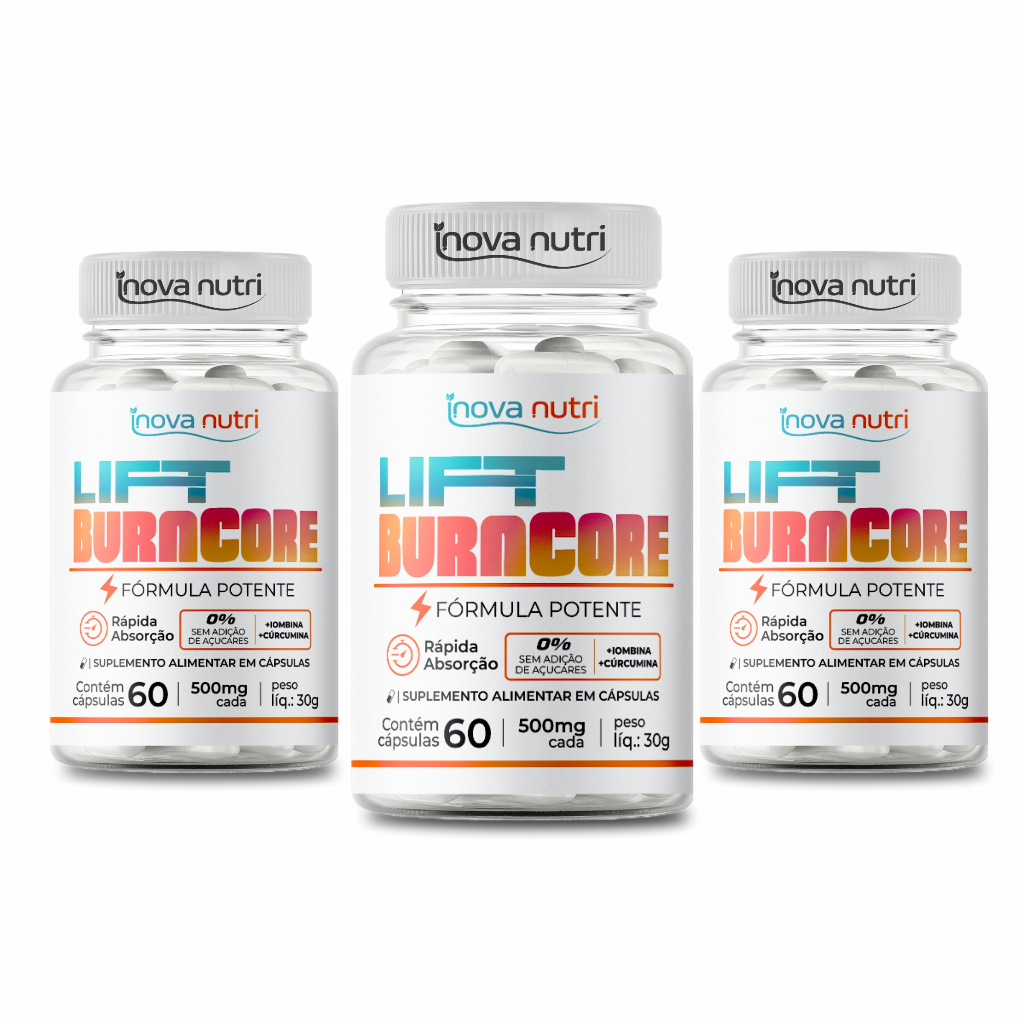 Pack com 3x Lift Burn Core 60 Capsulas - Suplemento Formula Premium - Absorção Rapido - Suplemento Burncore – foto na Shopee Brasil
