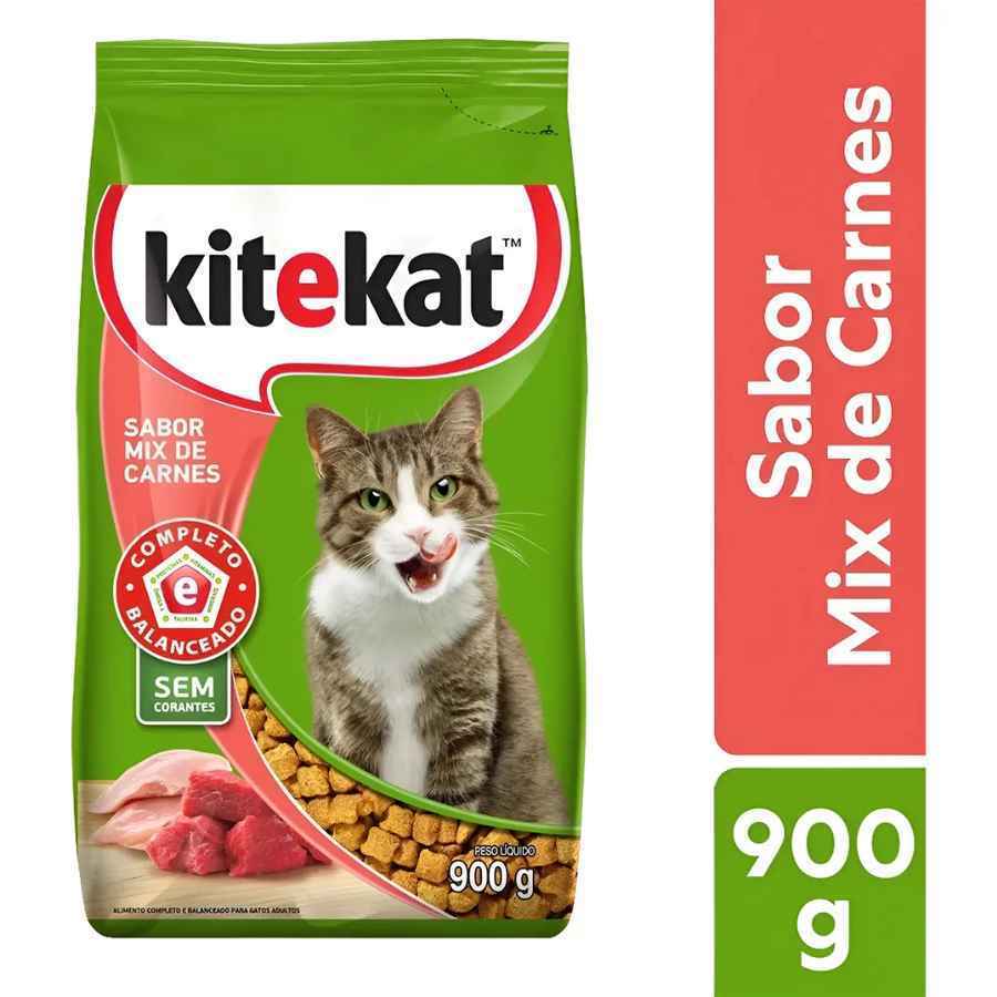 Ração Kitekat 900g para Gatos Adultos Sabor Mix de Carne Alimento Completo Ração para Gato Adulto – foto na Shopee Brasil