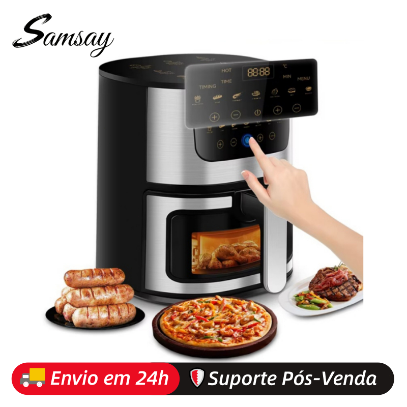 Fritadeira Elétrica Air Fryer 7L  Fritadeira Sem Óleo 110V/220V 9 Funções 1800W Air Fryer Com Digital Fritadeira – foto na Shopee Brasil