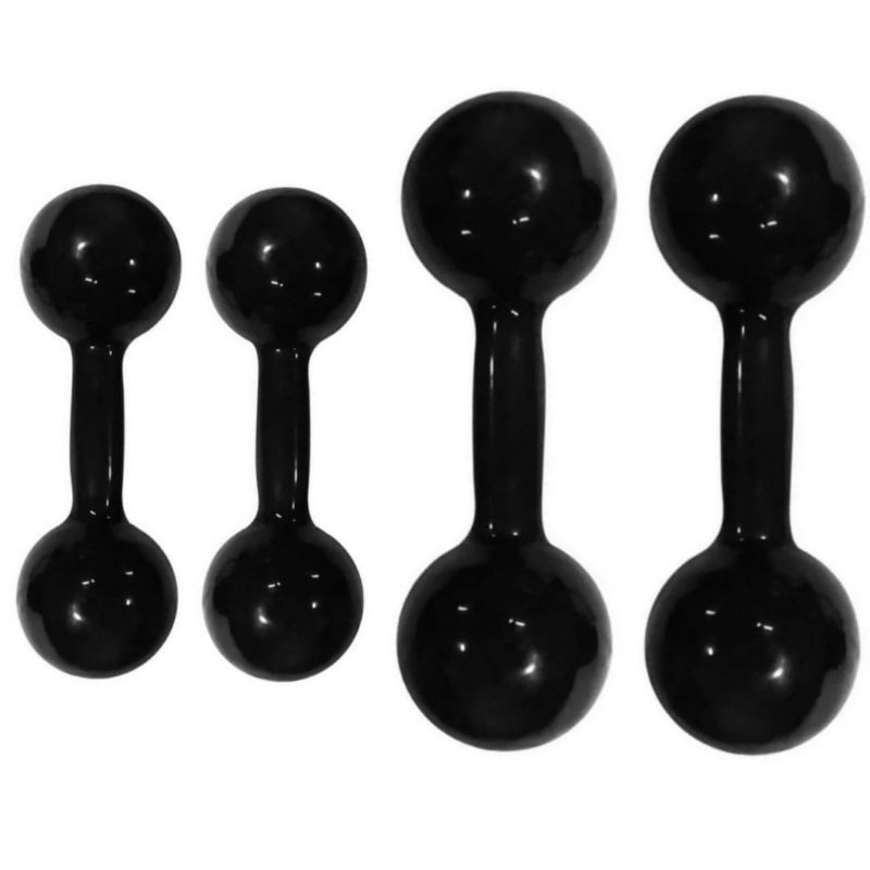 Halter kit halteres 2kg total 4kg + halter 3kg total 6kg emborrachado  preto bola – foto na Shopee Brasil
