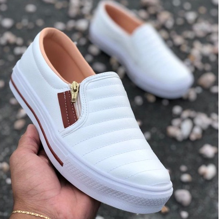 Tênis Sapatênis Sapatilha feminino Slip On Zíp casual Leve e confortável envio imediato – foto na Shopee Brasil