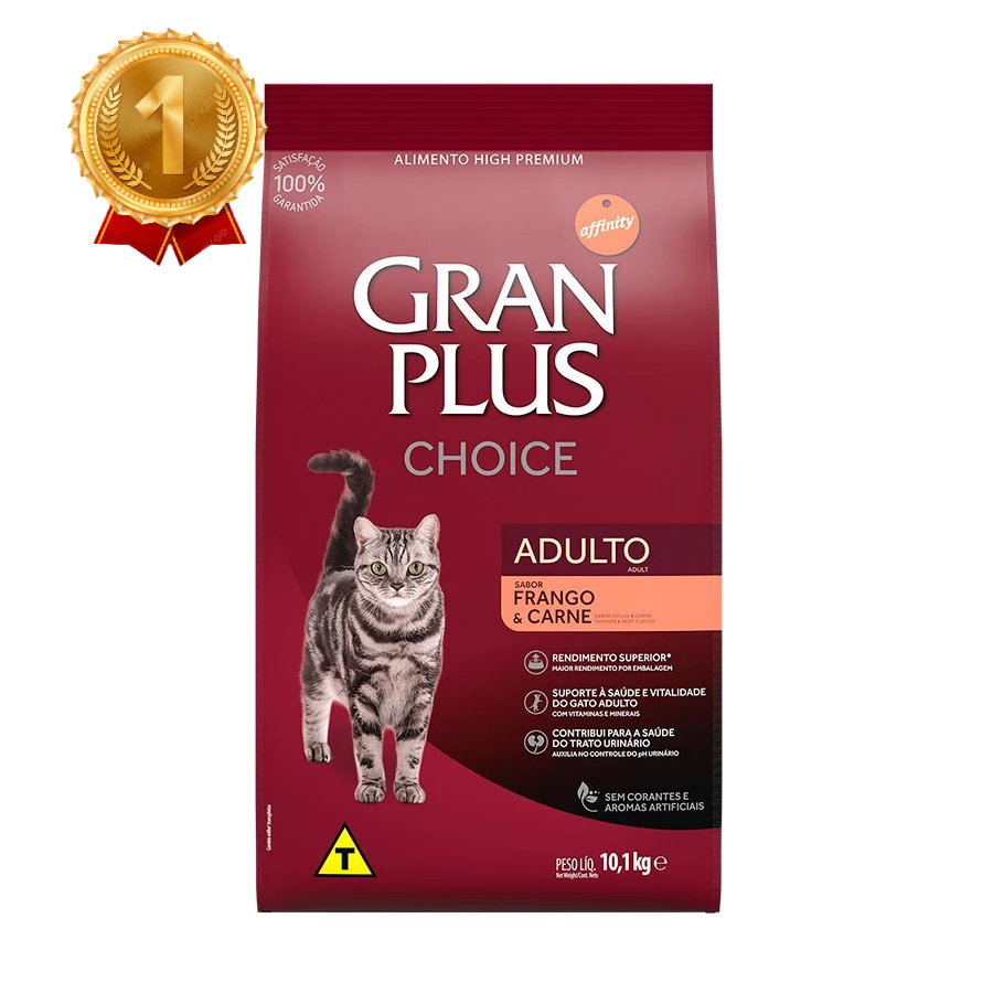Ração GranPlus Choice Gatos Adultos Frango e Carne 10,1kg – foto na Shopee Brasil