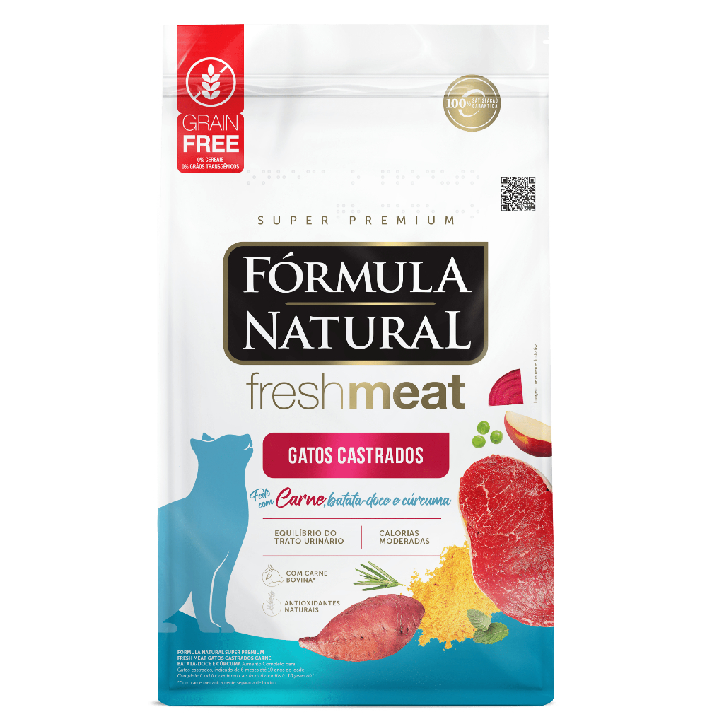 KIT COM 3 Ração Gatos Fórmula Natural Fresh Meat 500g gatos - Castrados (Salmão ou Carne) - Pet Gato – foto na Shopee Brasil