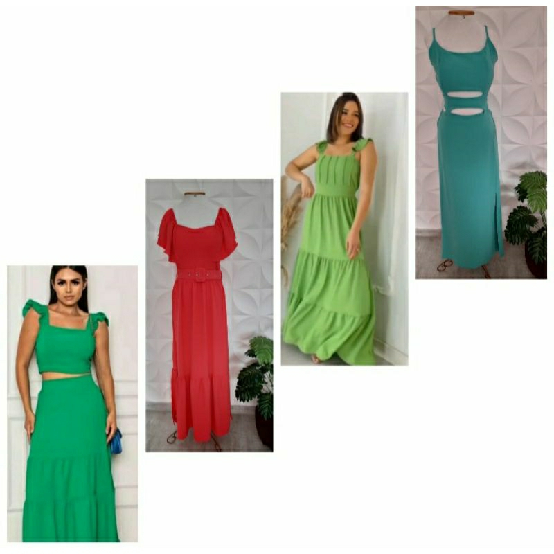 Vestido Longo Feminino Conjunto Feminino Vestido Feminino Conjunto Cropped E Saia Longa Look Final De Ano Vestido Festa Vestido Formatura Vestido Madrinha – foto na Shopee Brasil
