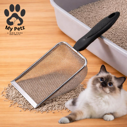 Pá de Areia Coletora Higiênica + Brinquedo Pet Gato, Cachorro em Aço Inox, Caixa de Areia – foto na Shopee Brasil