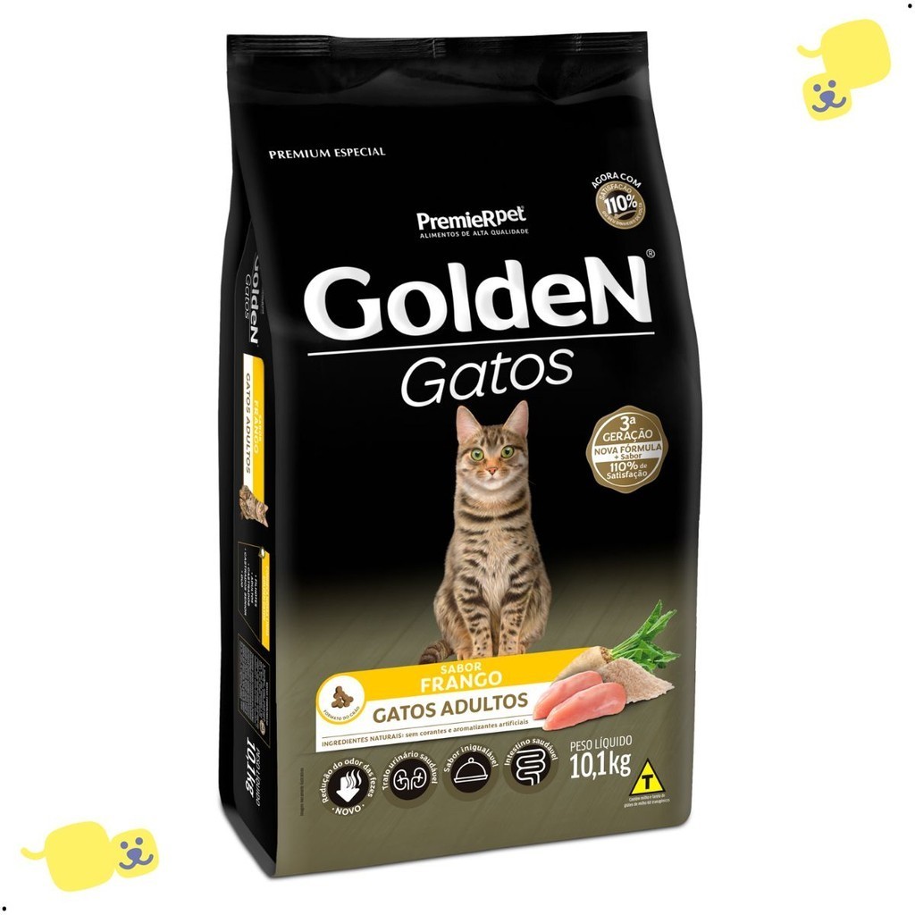 Ração Golden Gatos 10,1Kg Sabor Frango Ração para Gato Adulto Ração Premium Especial Ração Gato 10Kg – foto na Shopee Brasil