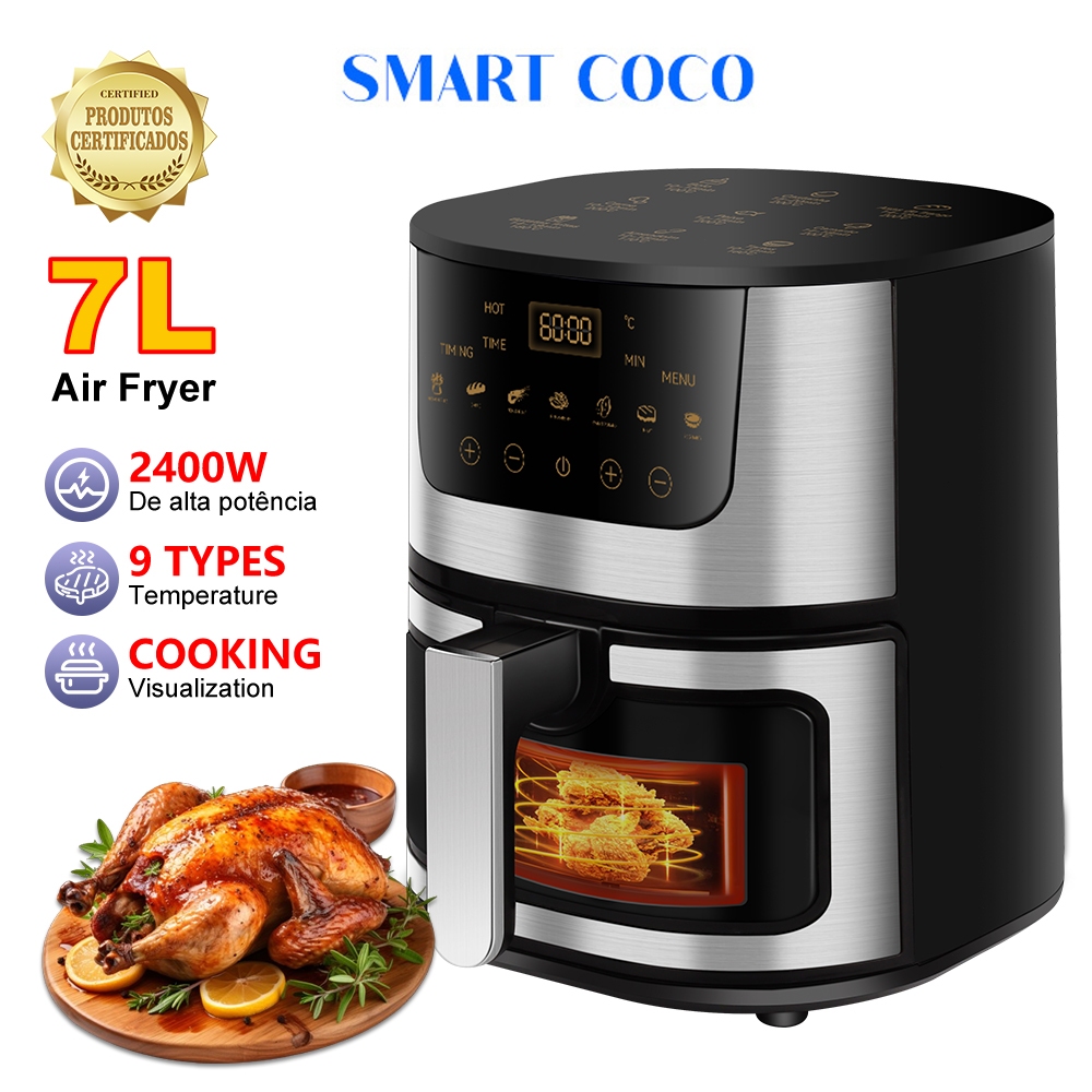 7L Air Fryer / Forno Elétrico 3 em 1 Fritadeira Elétrica Air Fryer Botão Air Fryer Mondial 110V 220v – foto na Shopee Brasil