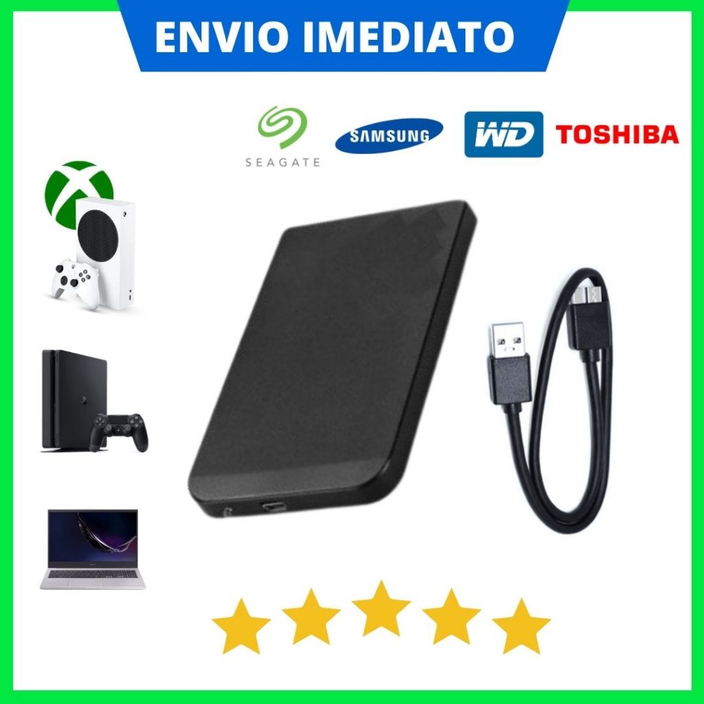 HD Externo 500GB USB 3.0 SSD Portátil para Console, Xbox, PS4, Notebook – Armazenamento Rápido – foto na Shopee Brasil