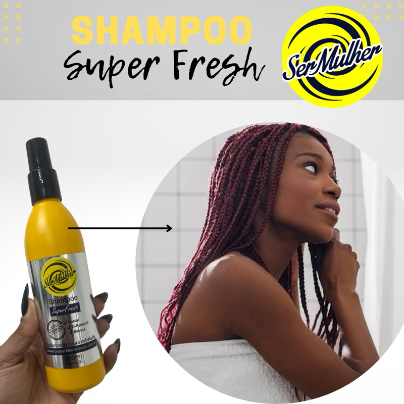 Shampoo para Tranças, Shampoo Super Fresh (ser mulher fibras), Shampoo, shampoo para box braids. – foto na Shopee Brasil