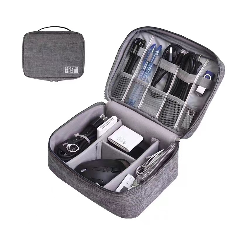 Bolsa Organizadora Portátil com Zíper para Cabos/Fone de Ouvido/Bolsa Necessaire Organizador de Cabos e Eletrônicos – foto na Shopee Brasil
