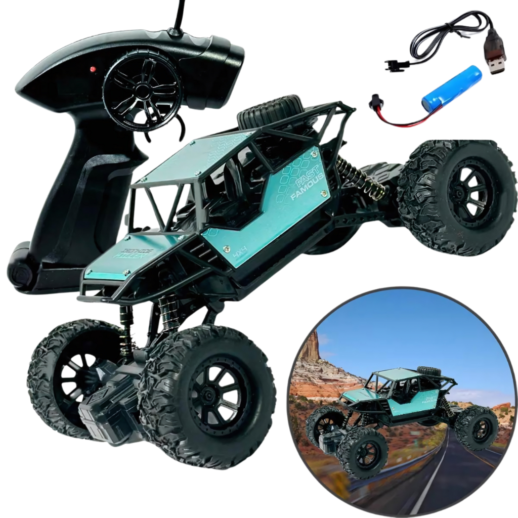 Carrinho Controle Remoto 4x4 Monster Truck Carrinho De Controle Remoto Recarregável OffRoad Presente – foto na Shopee Brasil