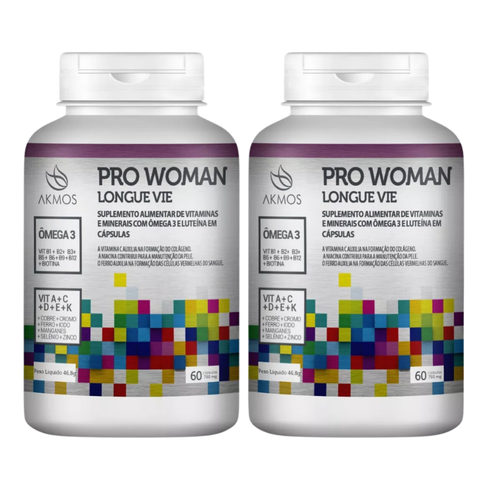 2 Pro Woman Longue Vie Suplemento Alimentar Akmos - Suplemento Feminino – foto na Shopee Brasil