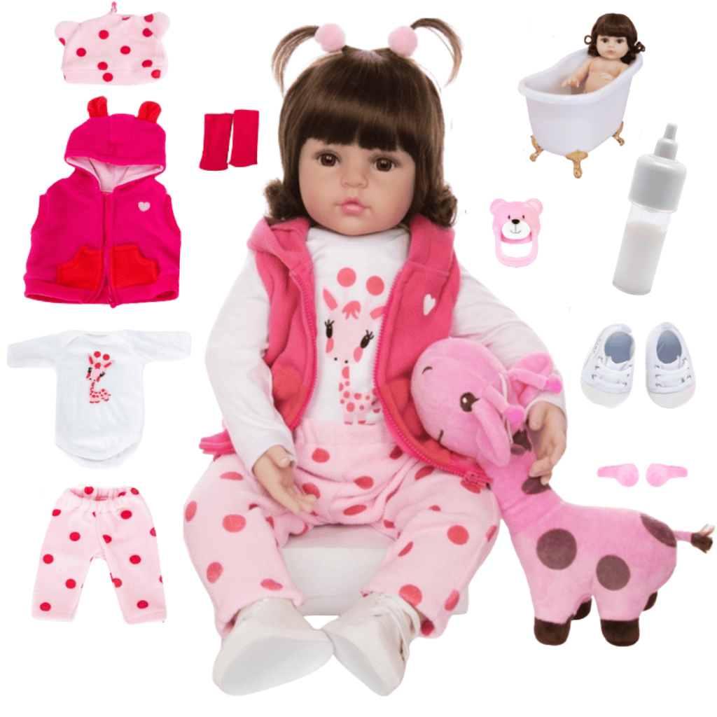 Boneca Bebê Reborn Girafinha Luxo Nova Realista Pode Dar Banho Envio Imediato – foto na Shopee Brasil