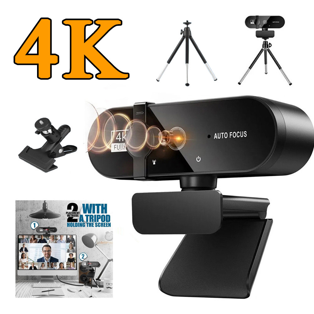 Webcam 4K Mini Webcam Full HD 1080P Com Microfone Autofoucus Web Para PC Computador Portátil Online – foto na Shopee Brasil