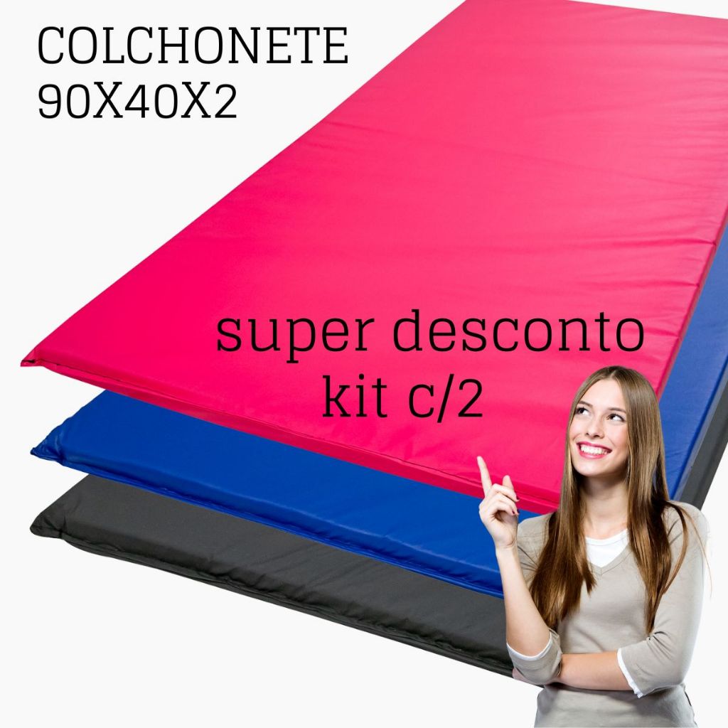colchonete 100x60x3/ 90x40x3 / 90x40x2- exercícios físicos, ginástica, academia,yoga/unid e kit. – foto na Shopee Brasil