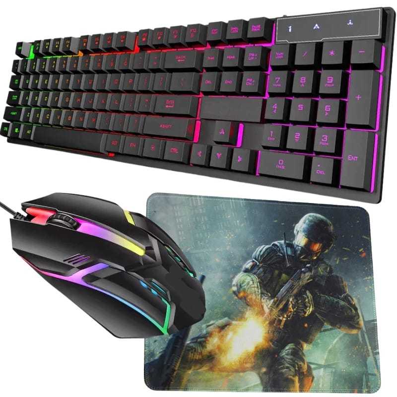Kit Teclado Gamer Semi Mecanico Led Rgb Usb Xbox Pc + Mouse Gamer e Mouse Pad/Kit Teclado sem Led + mouse sem led + pad – foto na Shopee Brasil