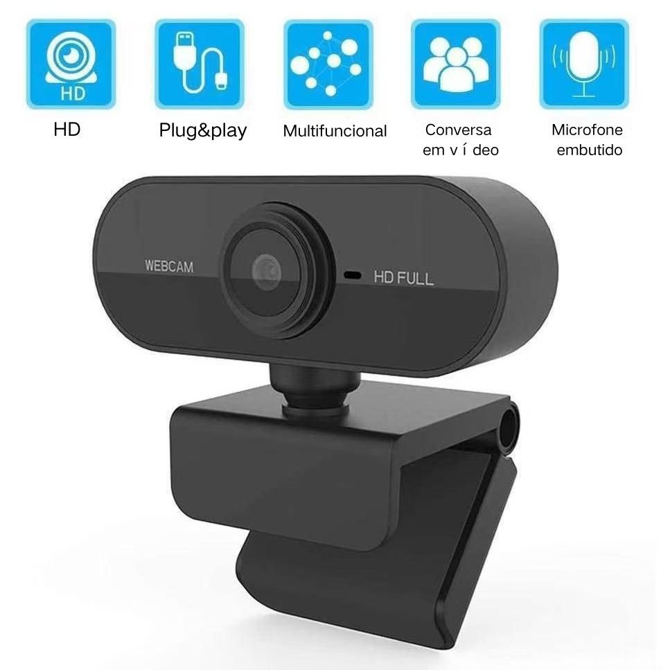 Câmera 1080P HD computador HD câmera USB microfone embutido webcam USB webcam, adequada para uso no trabalho, com microf – foto na Shopee Brasil
