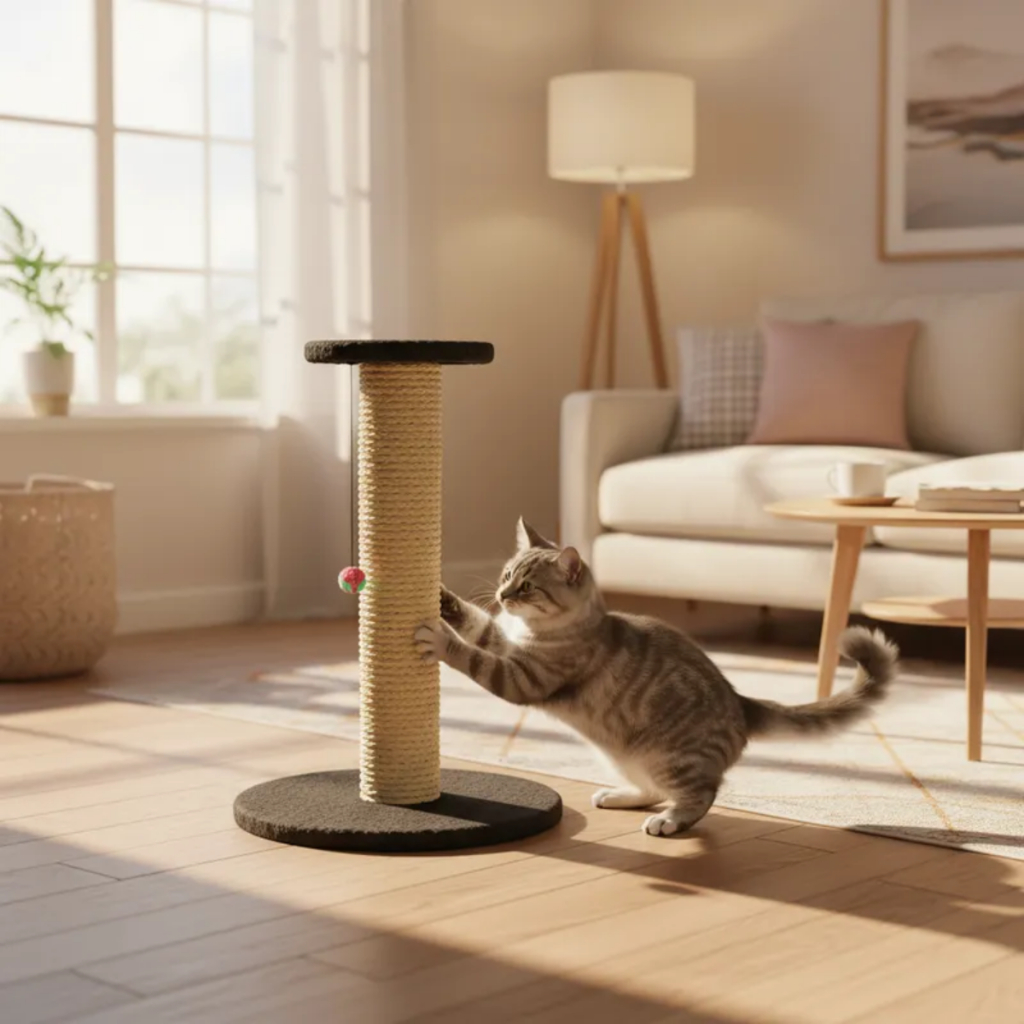 Arranhador Para Gatos REFORÇADO 60cm Arranhador de Gato com Brinquedo Interativo BASE ESTÁVEL – foto na Shopee Brasil