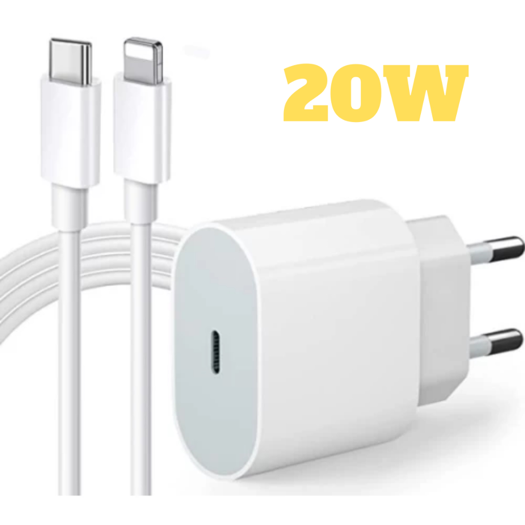 Kit Carregador iPhone Turbo Tipo-C 20W Cabo Lightining Carregador De iPhone Fonte Cabo iPhone Carregador iPhone Turbo – foto na Shopee Brasil