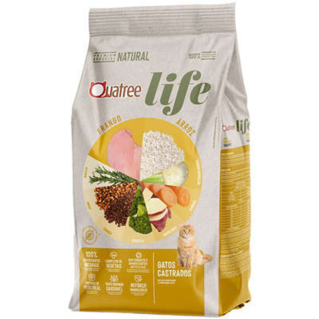 Ração Quatree Life Pra Gatos Castrados 10,1Kg Sabor Frango – foto na Shopee Brasil