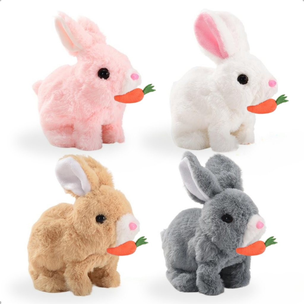 Coelhinho Pelúcia Páscoa Anda Emite Som Brinquedo Infantil Coelho Interativo Para Criança kit 1 2 3 – foto na Shopee Brasil