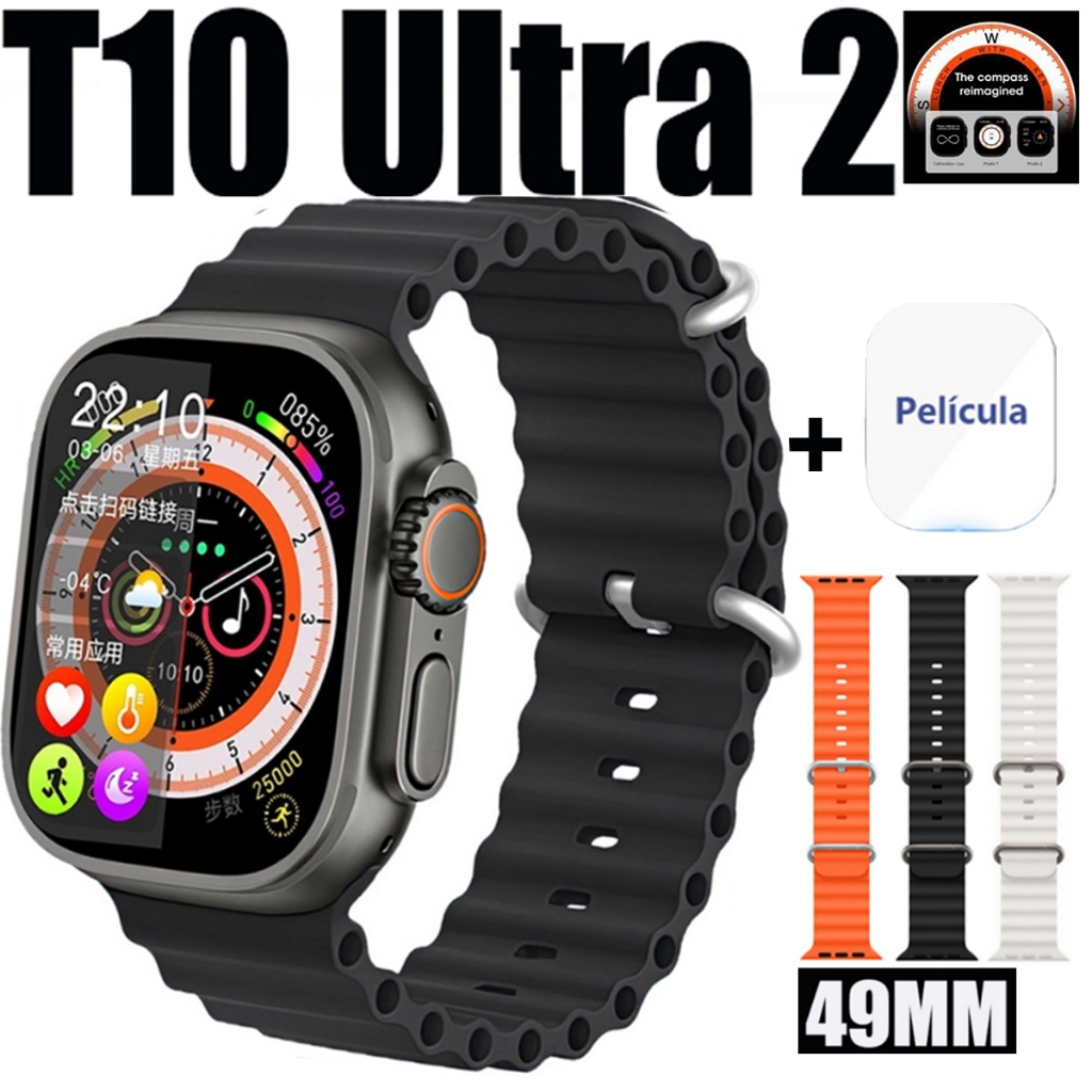 2026 Smartwatch T10 Ultra 3 Nova Série 10 SmartWatch 2.09 Inch HD 49mm Bluetooth Com Calculadora – foto na Shopee Brasil