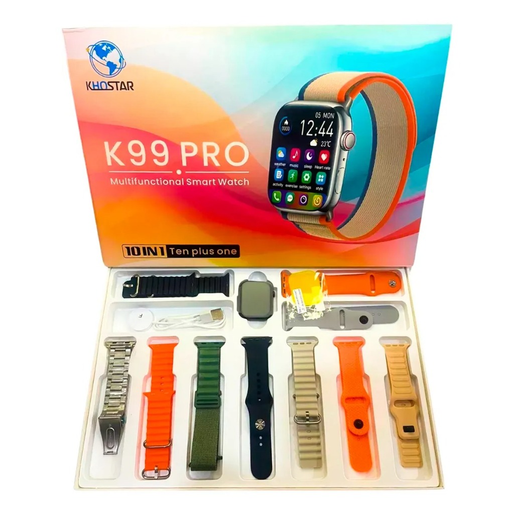 Relógio Smartwatch Preto 10 Pulseiras - K99 Pro Relógio Smartwatch 10 Pulseiras - K99 Pro Relógio Smartwatch Preto – foto na Shopee Brasil